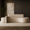Salmon 2-Seater Boucle Curved Sofa