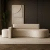 Salmon 2-Seater Boucle Curved Sofa