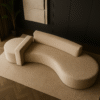 Salmon 2-Seater Boucle Curved Sofa
