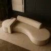 Salmon 2-Seater Boucle Curved Sofa