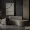 Salmon 2-Seater Boucle Curved Sofa