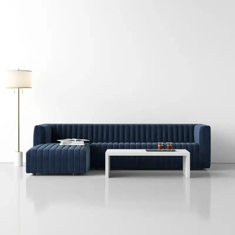 Dekalb 3-Seater L-Shape Sofa Blue…