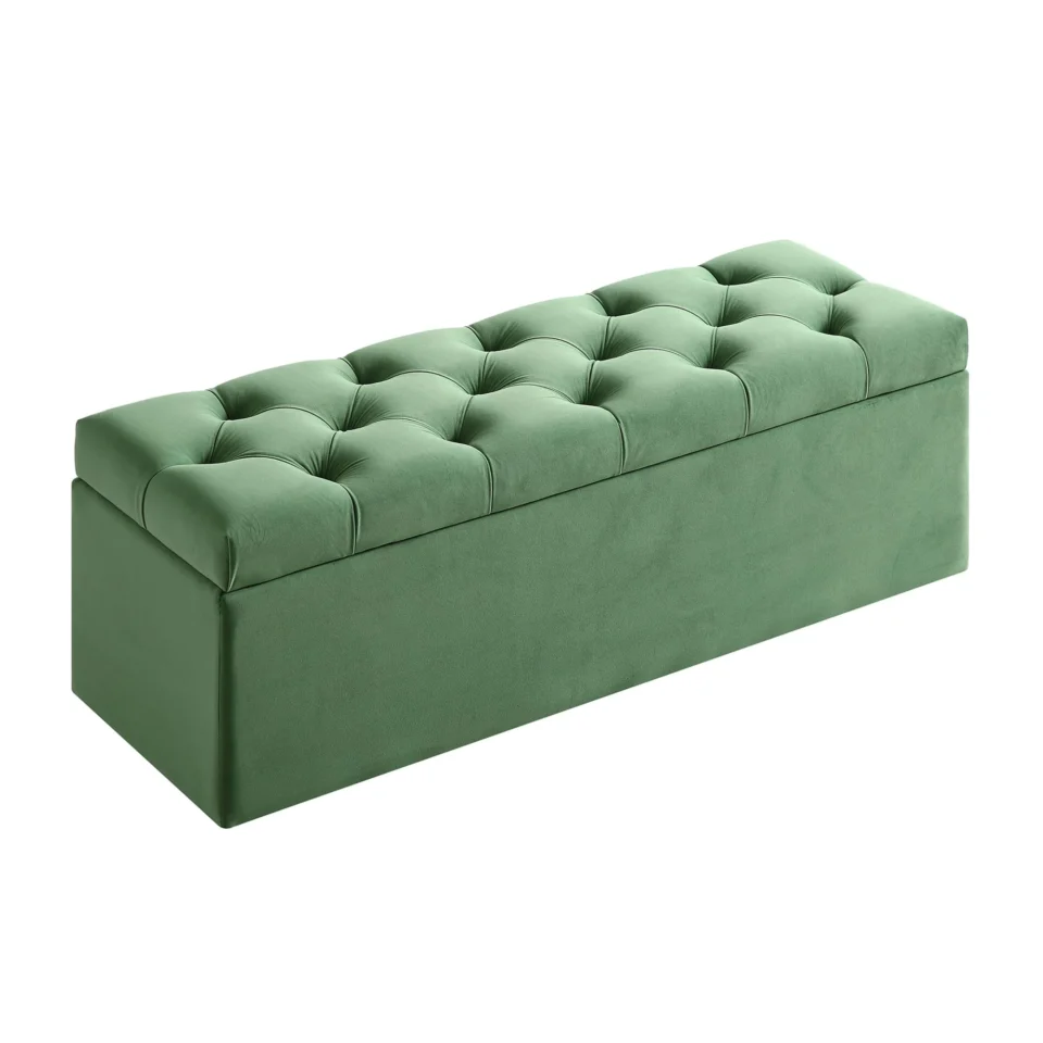 Karnak Buttoned Ottoman Storage Bench…