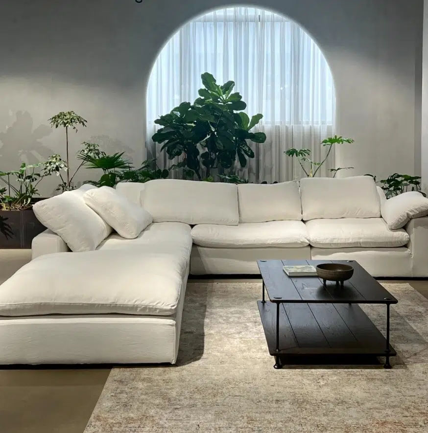 Cloud Sofa 4-Seater Fabric sofa – White…