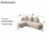 Kora L shape Sofa Set for Livingroom Office Beige