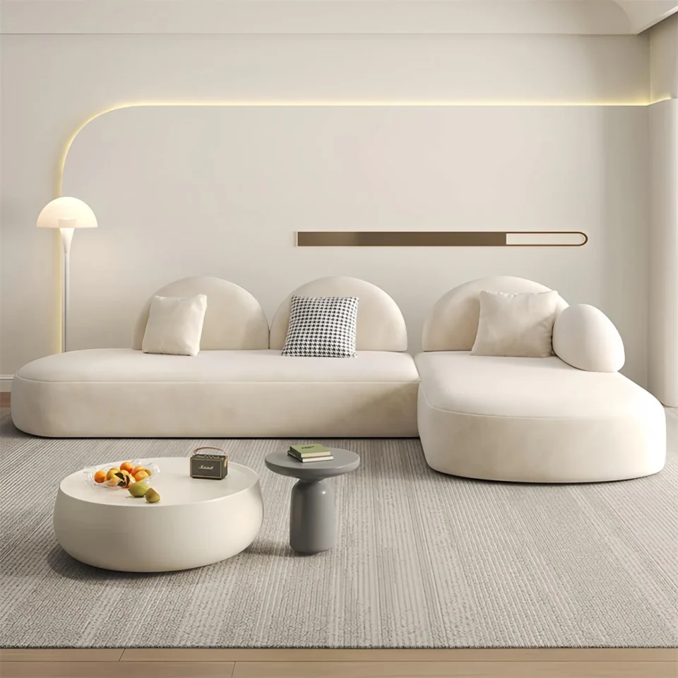 Kora L shape Sofa Set for Livingroom Office Beige…