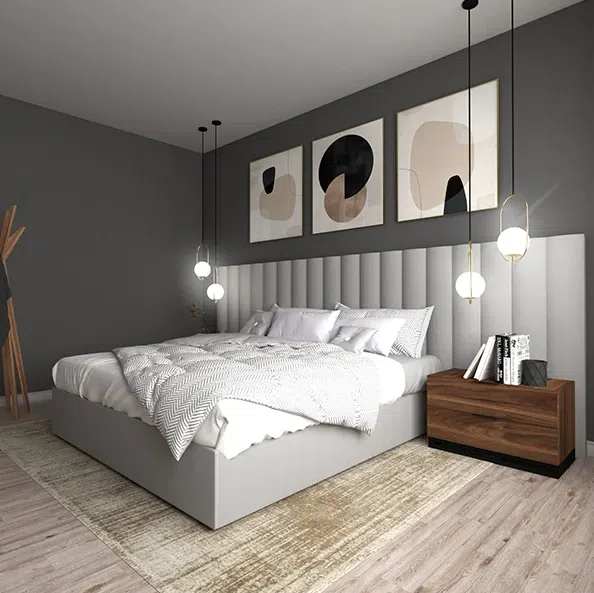 Amber Upholstered Panel Bed