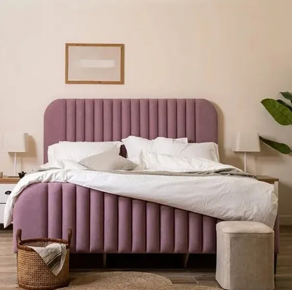 Camel Tufted Velvet Bed Frame