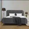 Camel Tufted Velvet Bed Frame