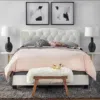 Cambric Tufted Bed Frame