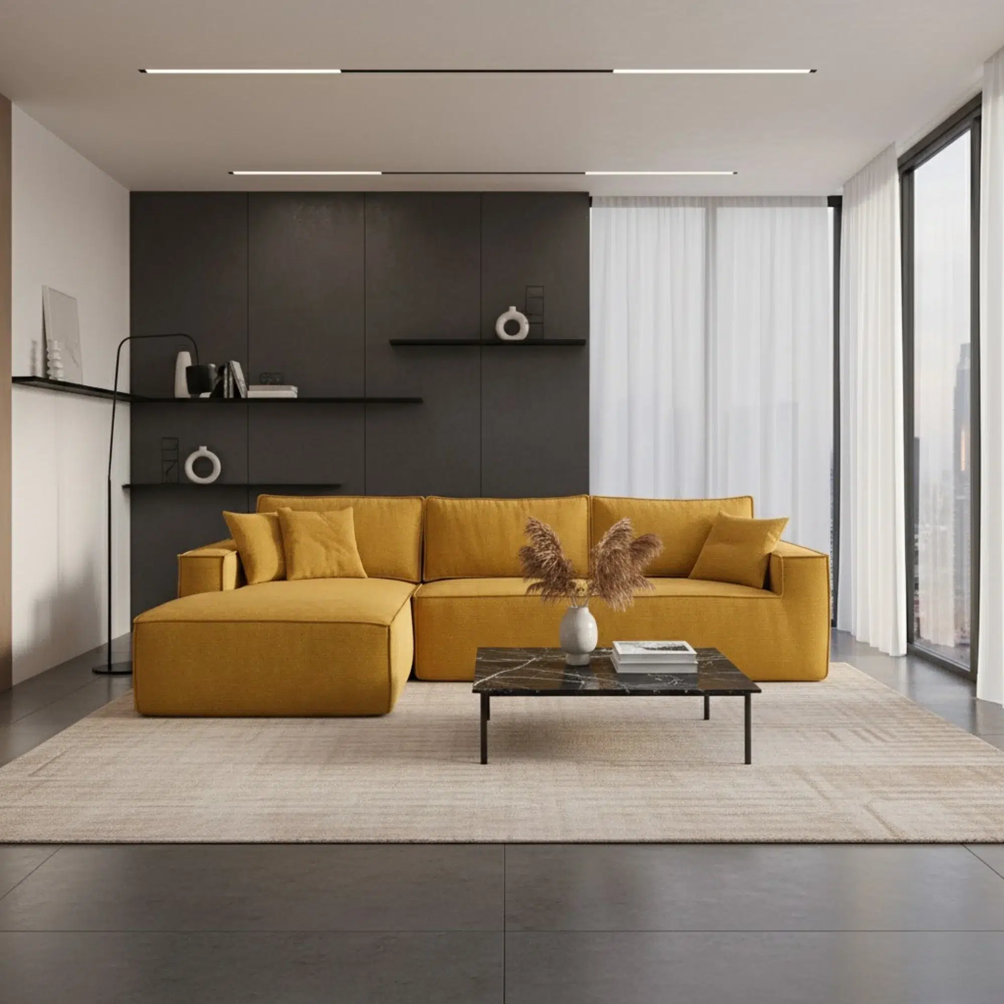 Lavi Style Modular Sectional Sofa L-Shaped Sleeper Sofa