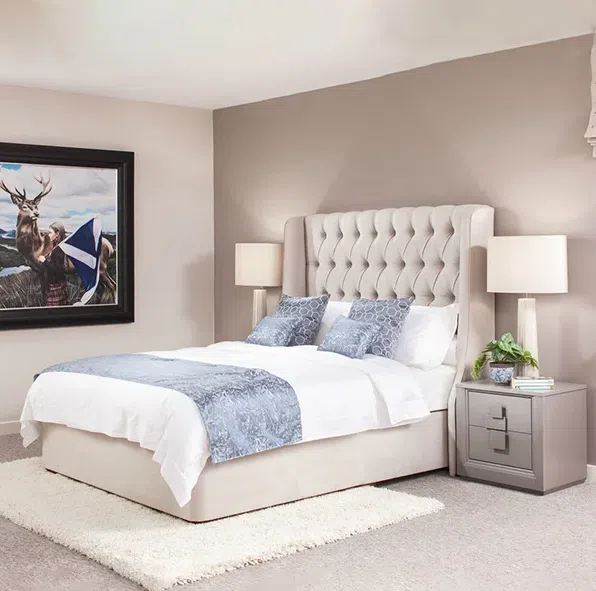 Maanya Tufted Winged Heardboard Bed Frame