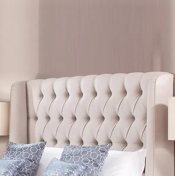 Maanya Tufted Winged Heardboard Bed Frame