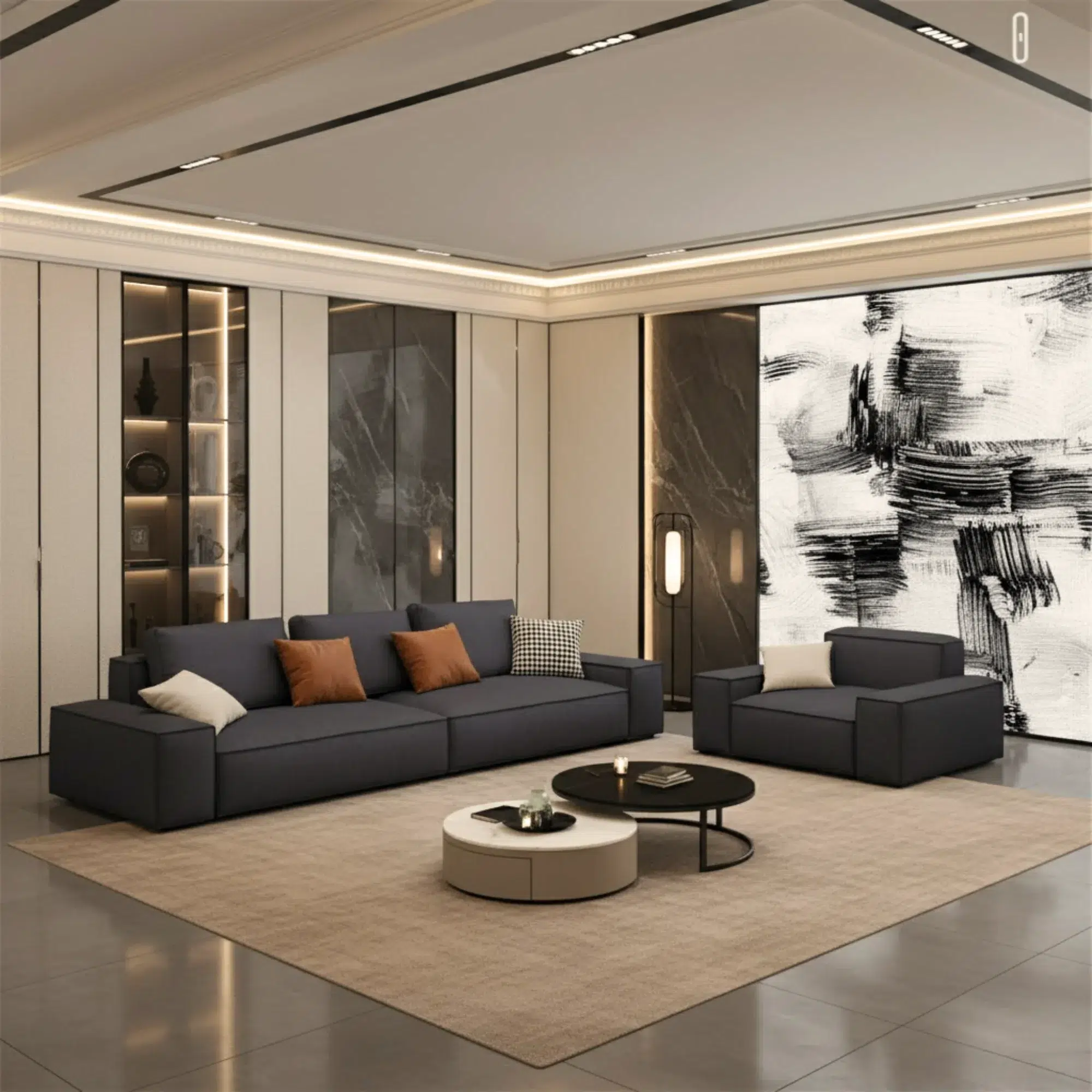 Rolia Modern PU Leather Sofa Set for Living Room,Office