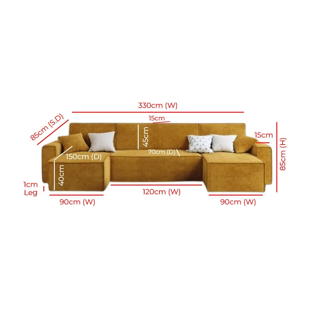 Akra Style Modular Sectional Sofa U-Shaped Sleeper Sofa.
