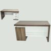 Rom Office Desk with Drawers – Lockable Drawers 140 cm GREY WALNUT