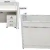 Ema Reception Desk For Front Office Color White120cm