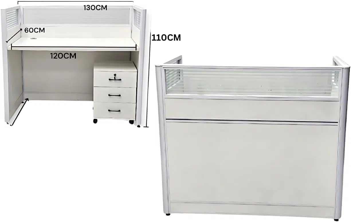 Ema Reception Desk For Front Office Color White120cm