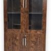 Redew Modern Wooden File Cabinet & Book Shelf Glass Door Golden oak