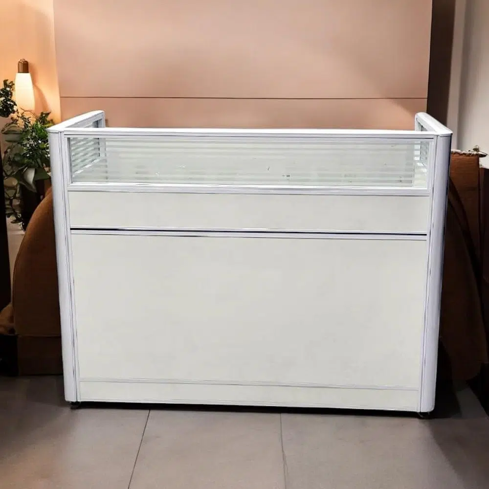 Ema Reception Desk For Front Office Color White120cm