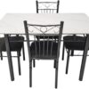 Modern Design 1+4 White Dining Table Set with Marble Top