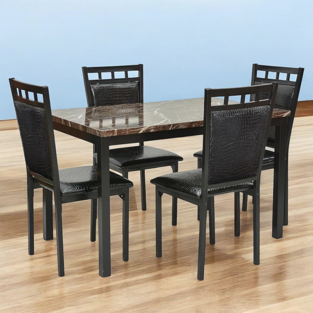 Divla Modern Design Chipboard and Metal Dining Table Set