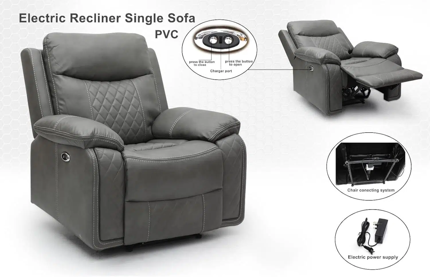Rque Electric Single Seater Recliner sofa, Recliner Chair, Rocking sofa with footrest