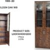 Redew Modern Wooden File Cabinet & Book Shelf Glass Door Golden oak
