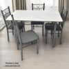 Modern Design 1+4 White Dining Table Set with Marble Top