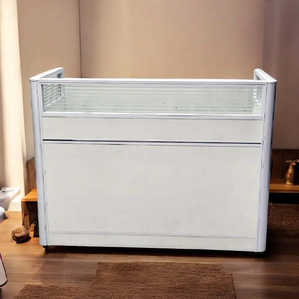 Ema Reception Desk For Front Office Color White120cm