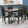 Divla Modern Design Chipboard and Metal Dining Table Set