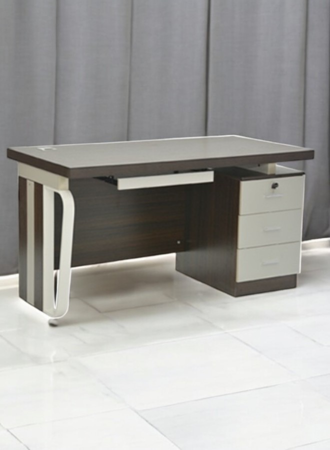 Luca Office Desk with Lockable Drawers and Keyboard Tray