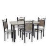 Wooden Steel Dining Table Set Grey