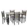 Wooden Steel Dining Table Set Grey