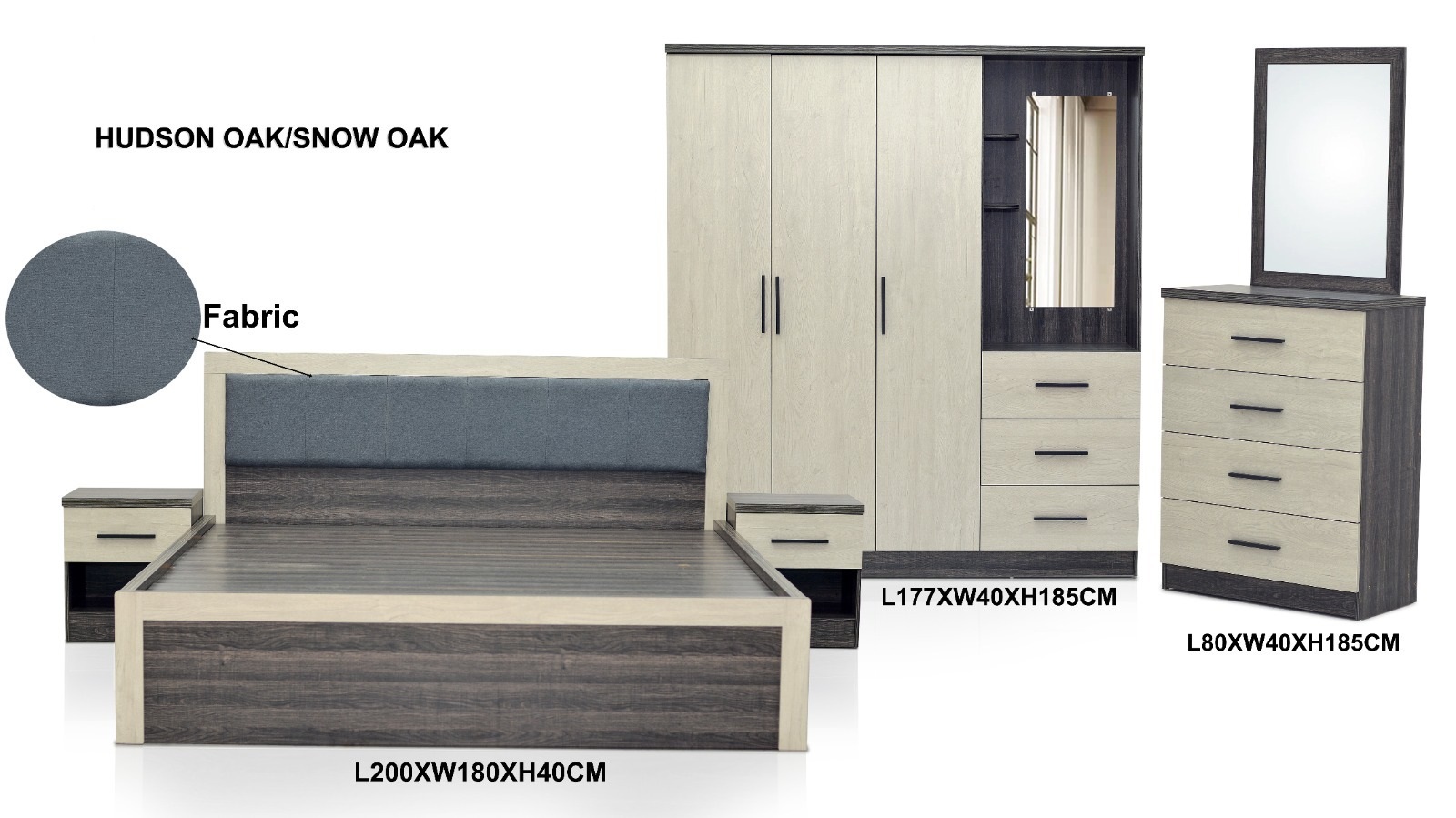Dream Weaver Bed Set with side table,Matching Dresser with Mirror