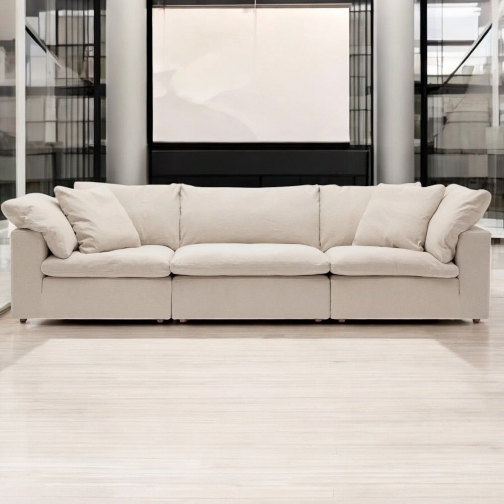 Cloud Sofa 3-Seater Polyester Fabric