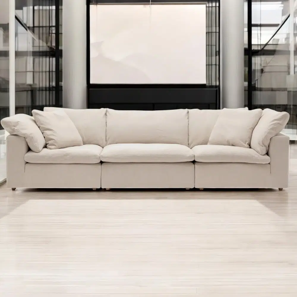 Cloud Sofa 3-Seater Polyester Fabric