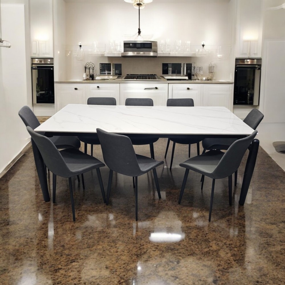 Sameqa 8 Seater Dining Table Set Grey White