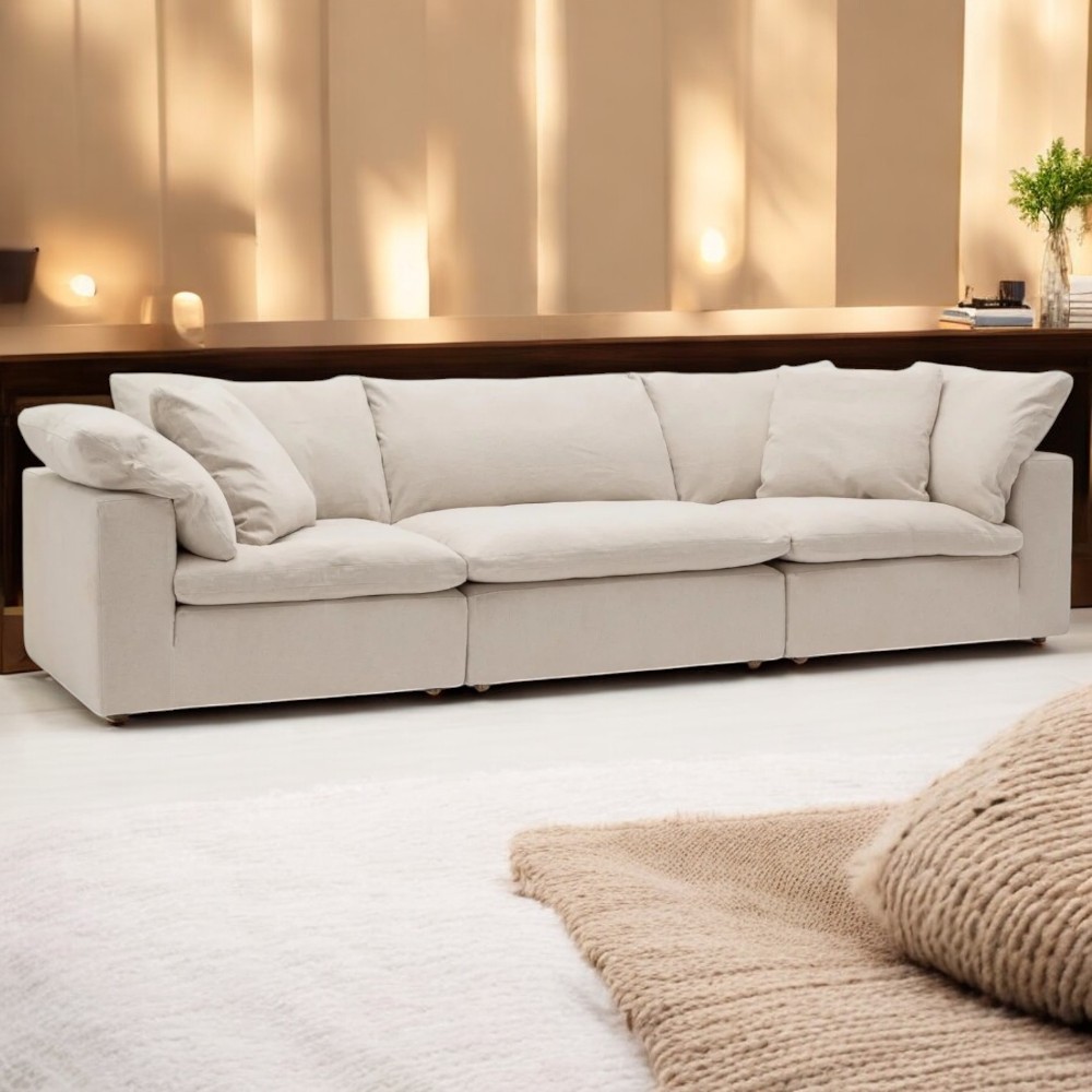 Cloud Sofa 3-Seater Polyester Fabric