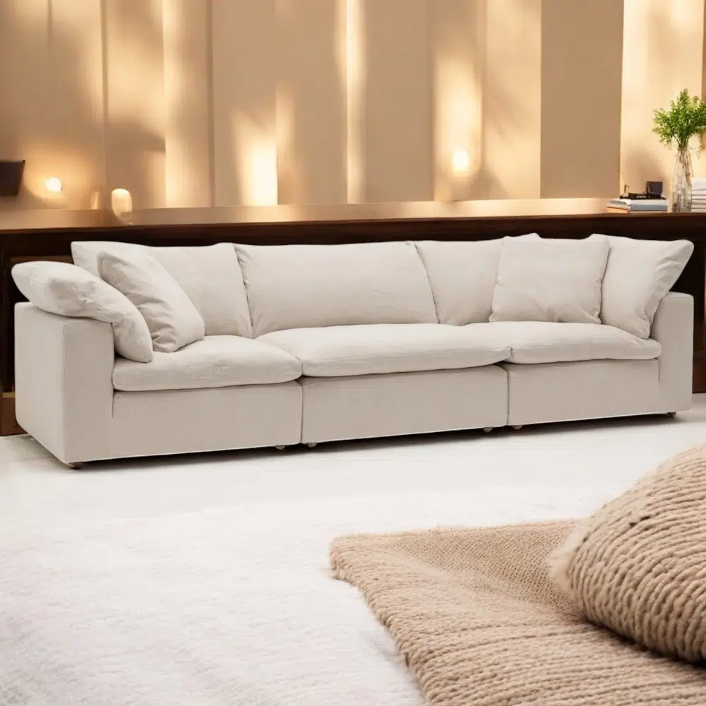 Cloud Sofa 3-Seater Polyester Fabric