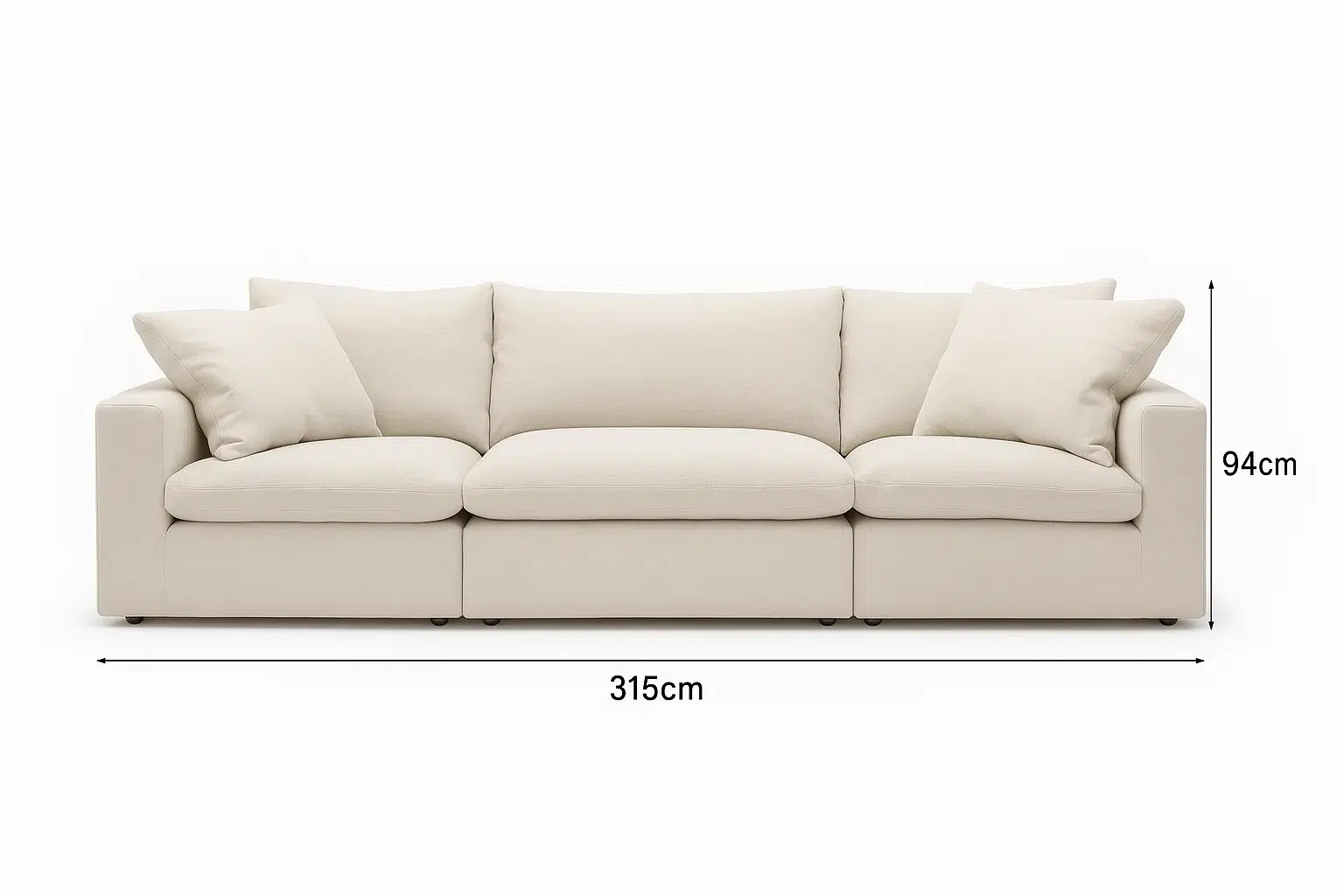 Cloud Sofa 3-Seater Polyester Fabric