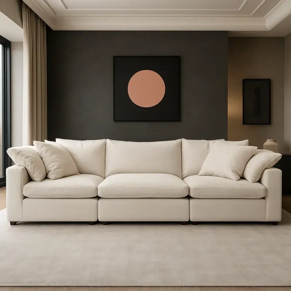 Cloud Sofa 3-Seater Polyester Fabric