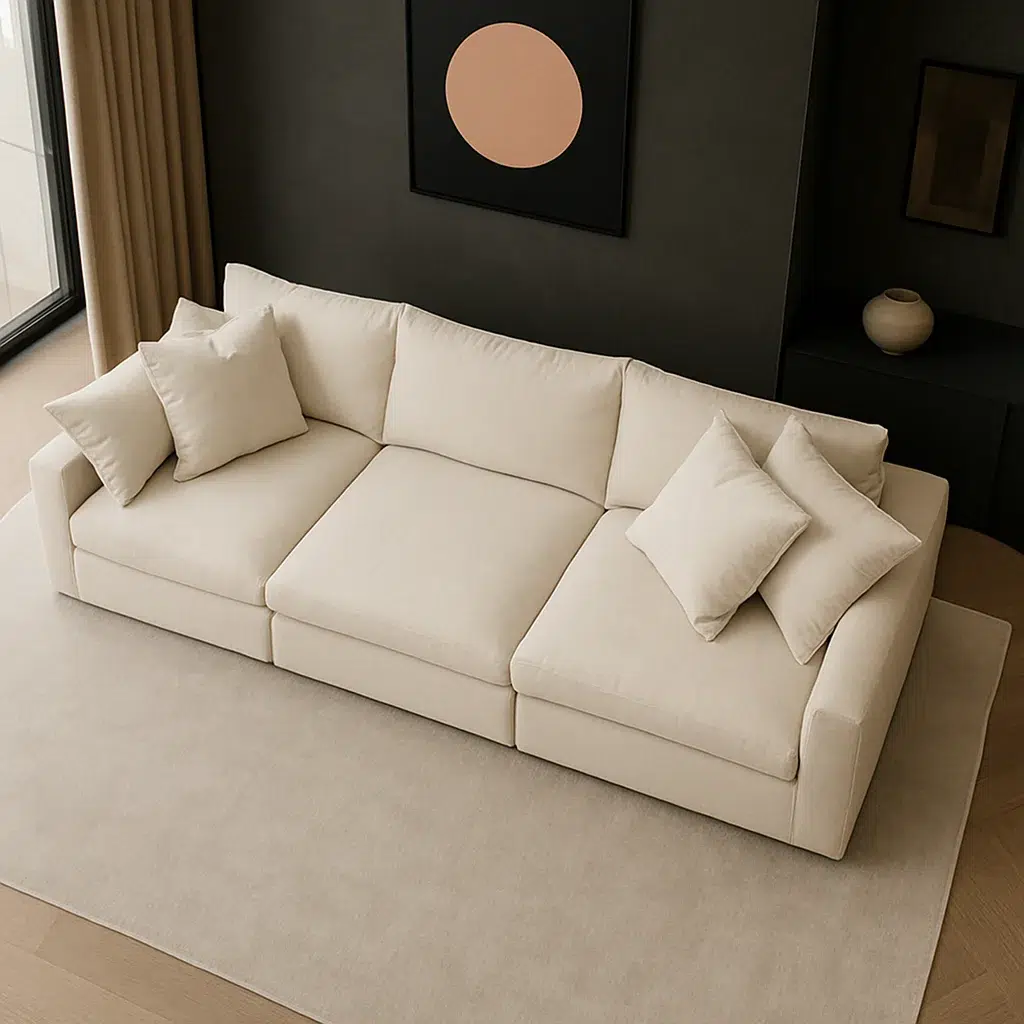 Cloud Sofa 3-Seater Polyester Fabric