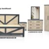 Dream Escape Bed Set with side table, Matching Dresser with Mirror