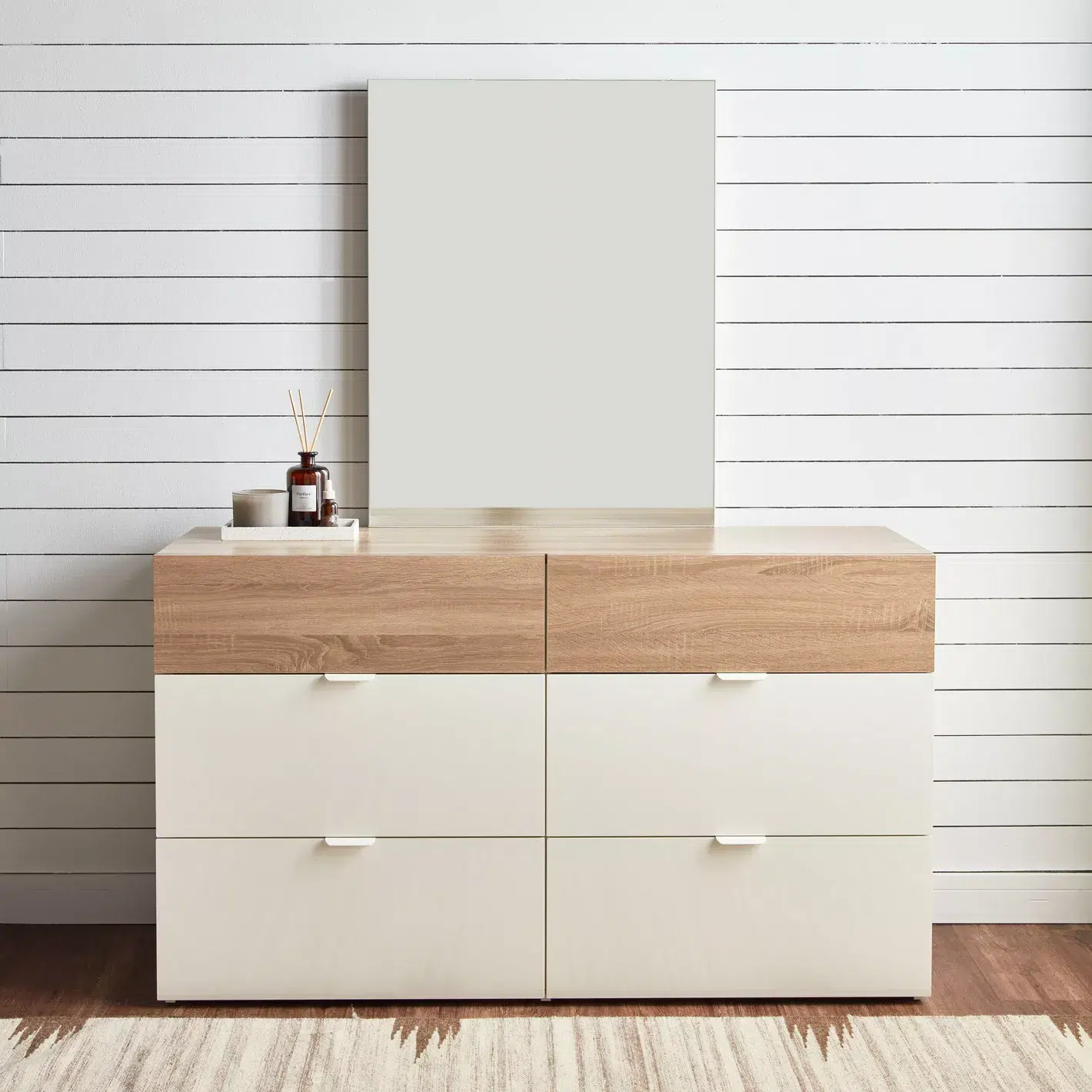 Homezie Dresser with Mirror and Drawers
