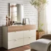 Homezie Dresser with Mirror and Drawers