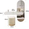 Roots Modern Wall-Mounted Dressing Table with Mirror and Storage