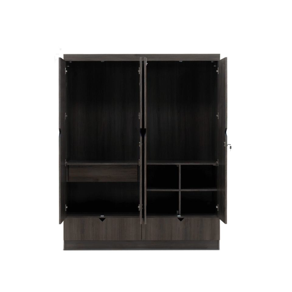MirraCab Modern 4-Door Wardrobe…