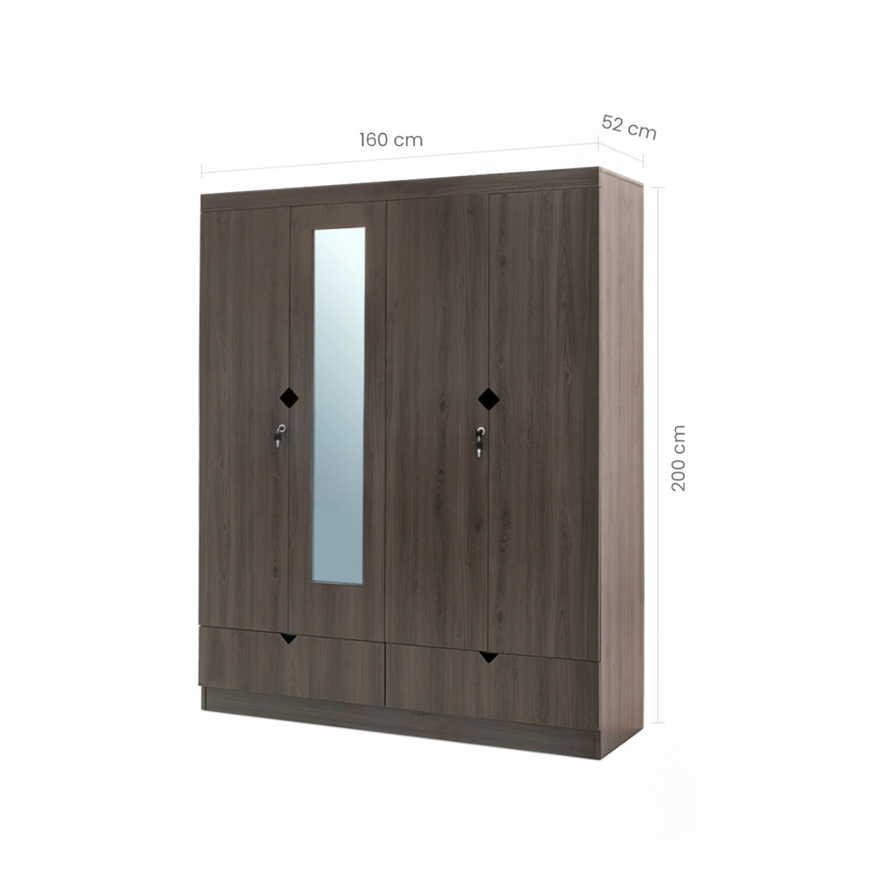 MirraCab Modern 4-Door Wardrobe