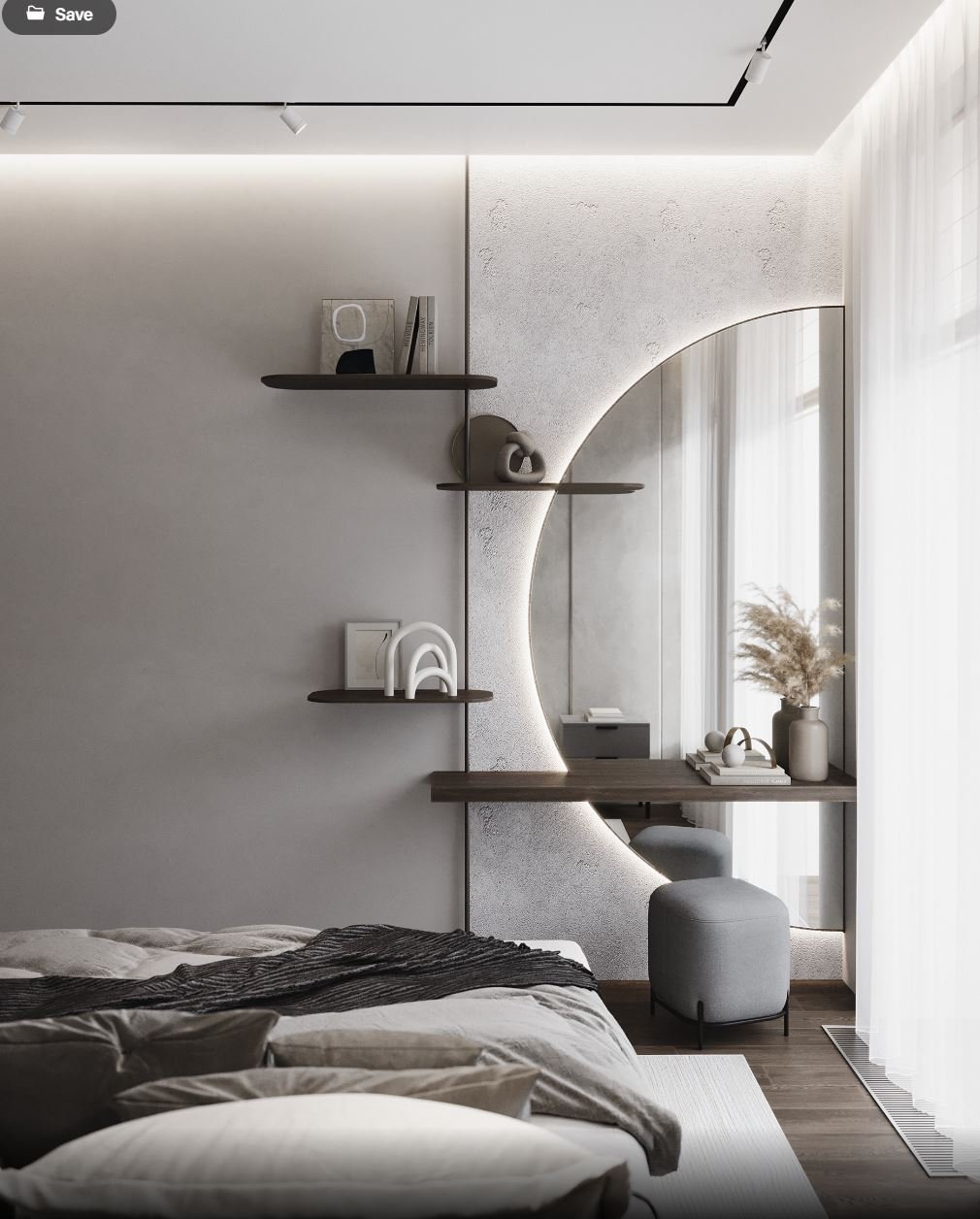 Huyre Modern Fusion Dresser with Mirror
